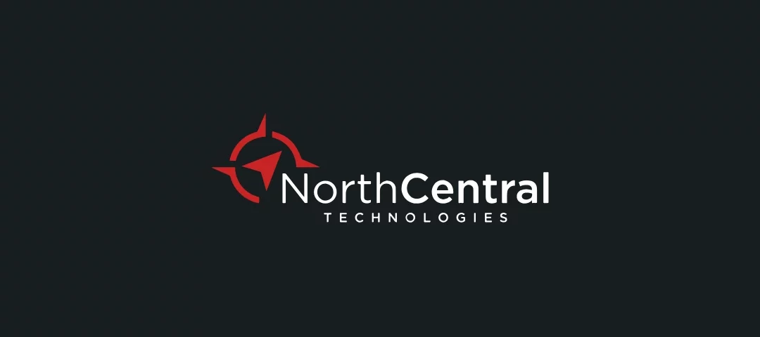 NorthCentral Technologies logo: red compass emblem with the white wordmark on a dark background.